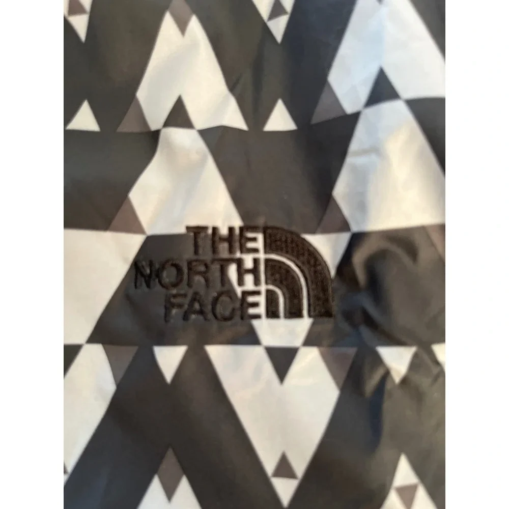 The North Face Mens Denali Jacket Black White Geometric Print Full Zip Size L‎
